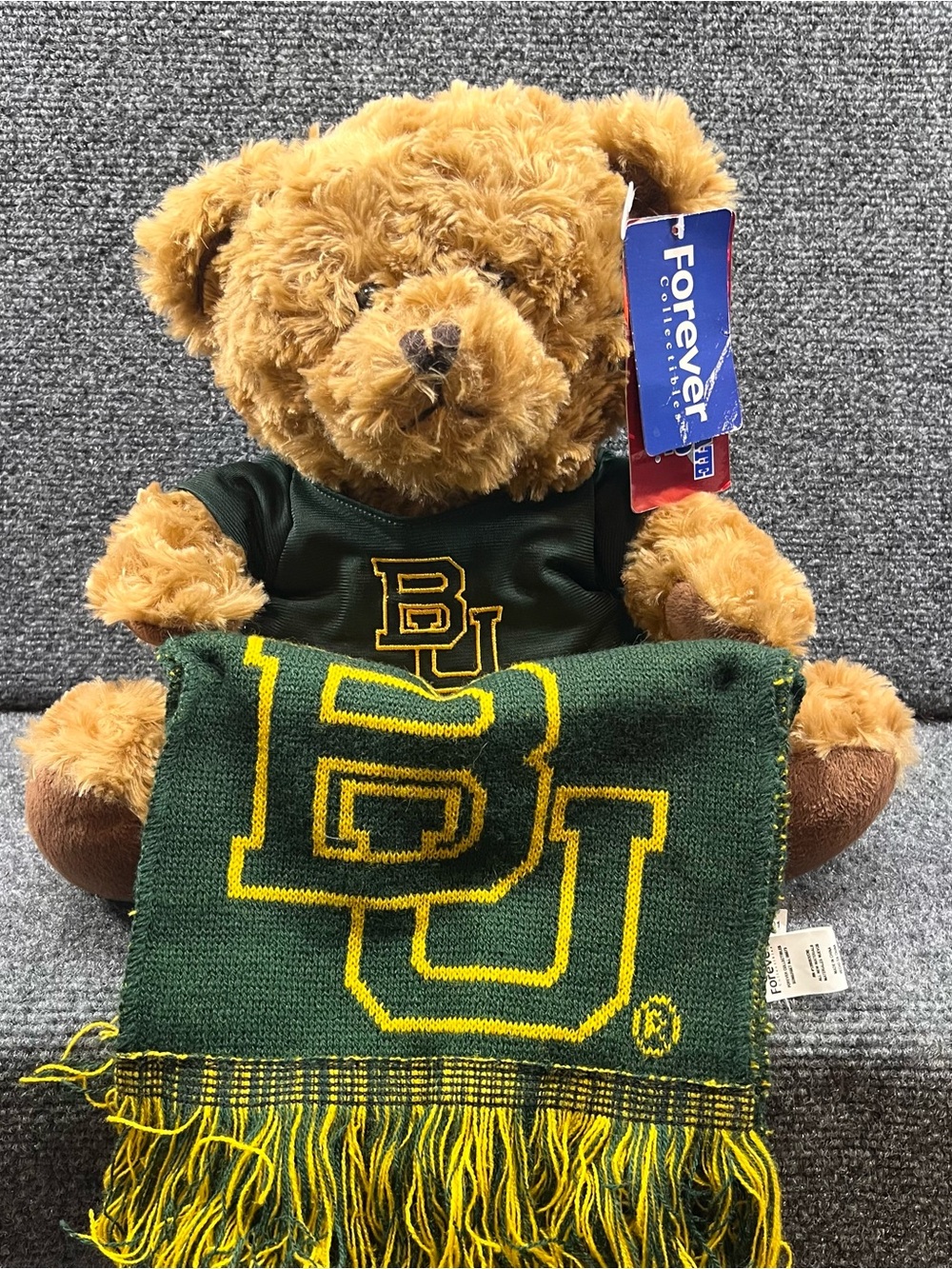 NWTโ Baylor Bears Teddy Bear Plush Collectible w/Scarf Green Yellow NCAA - RARE